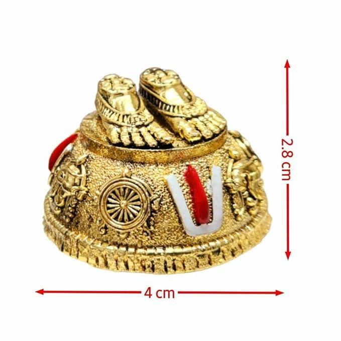 24K Gold Plated Antique Lord Balaji Charan Paduka