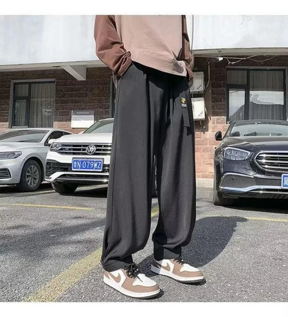 👖 Men’s Loose Straight Wide Leg Casual Track Pant (Black)
