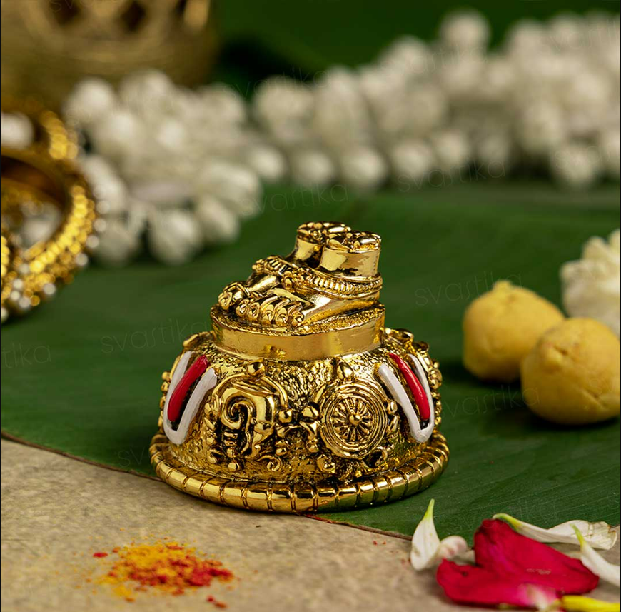 24K Gold Plated Antique Lord Balaji Charan Paduka